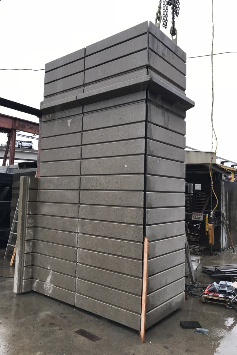 Finished precast wall panel detail by APS Precast